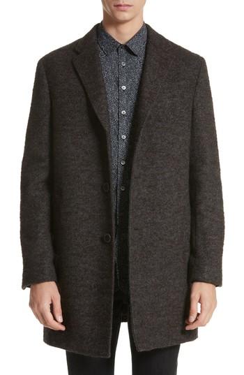 Men's John Varvatos Collection Walsh Wool Blend Topcoat R - Brown