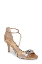 Women's Badgley Mischka Leighton Embellished Strappy Sandal .5 M - Metallic