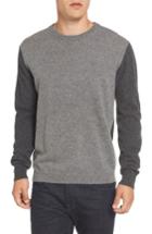 Men's French Connection Colorblock Crewneck Sweater, Size - Black