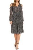 Women's Michael Michael Kors Leopard Cold Shoulder Midi Dress