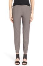 Petite Women's Eileen Fisher Stretch Crepe Ankle Pants, Size Medium P - Grey (regular & ) (online Only)