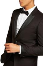 Men's Topman Skinny Fit Satin Lapel Tuxedo Jacket 32 - Black