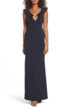 Women's Lulus Perfect Opportunity Ruffle Mermaid Gown - Blue