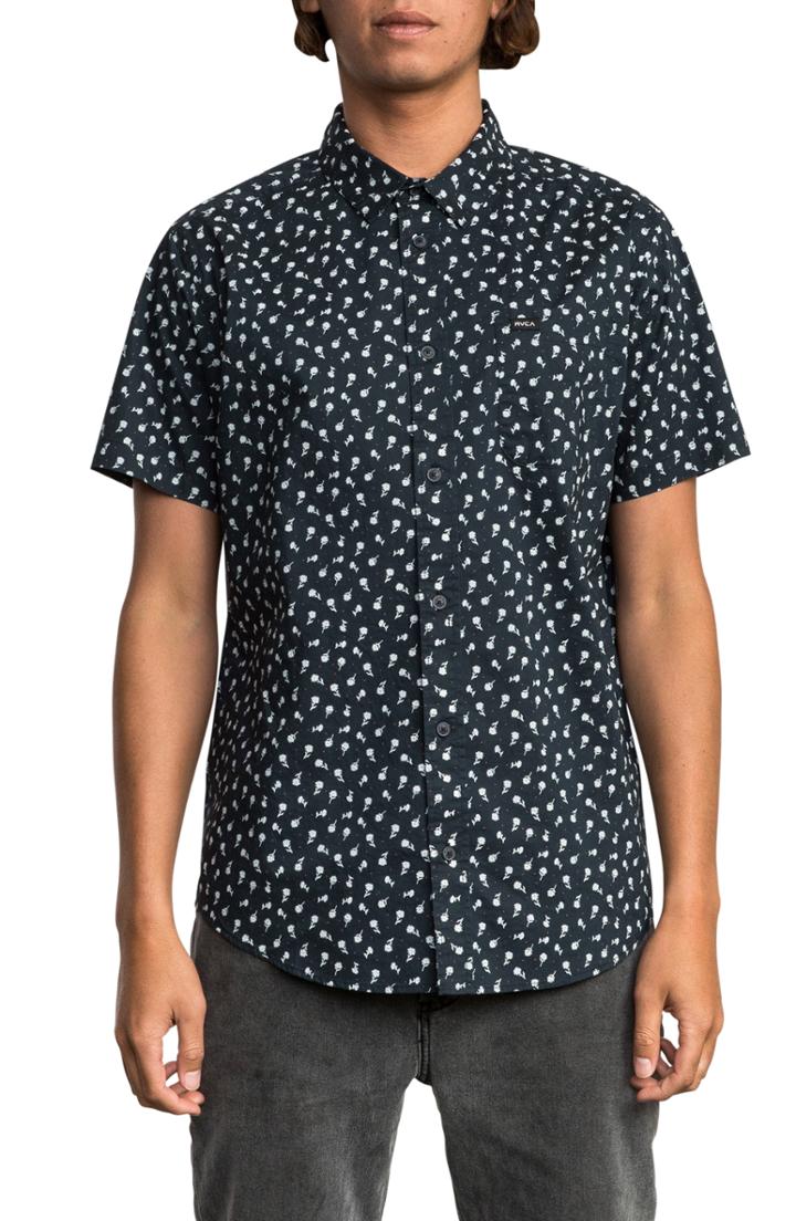 Men's Rvca Vu Woven Shirt - Blue