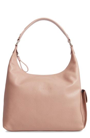 Longchamp Le Foulonne Leather Hobo - Beige