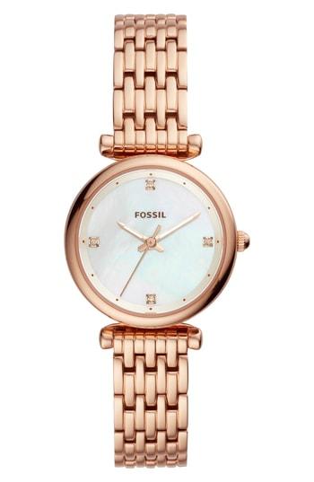 Women's Fossil Mini Carlie Bracelet Watch, 29mm