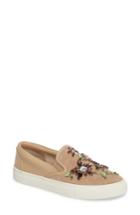 Women's Tory Burch Meadow Embellished Slip-on Sneaker M - Beige