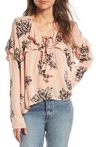 Women's Bp. Print Ruffle Top - Pink