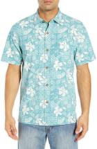 Men's Tommy Bahama Tahitian Tiles Classic Fit Silk Blend Camp Shirt - Green