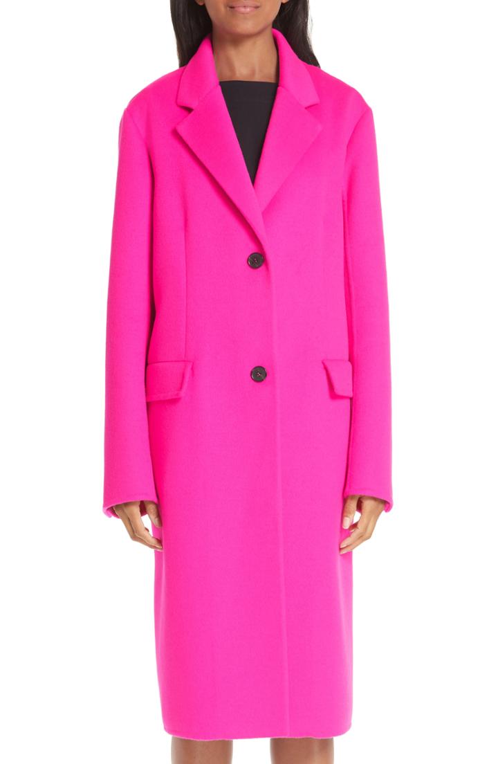 Women's Calvin Klein 205w39nyc Wool, Angora & Cashmere Coat Us / 42 It - Pink