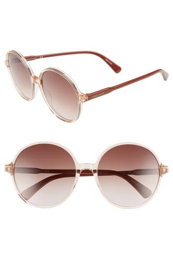 Women's Longchamp 49mm Gradient Round Sunglasses - Peach/ Brick