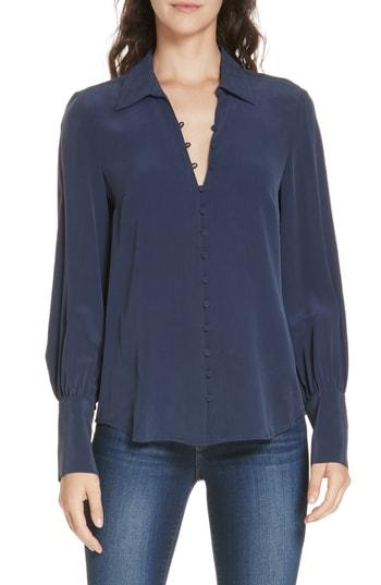 Women's L'agence Naomi Silk Blouse - Blue