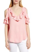 Women's Billy T Ruffled Cold-shoulder Top - Pink