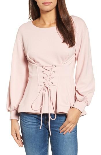 Women's Halogen Corset Detail Top, Size - Pink