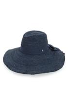 Women's Helen Kaminski Bow Detail Wide Brim Raffia Fedora - Blue