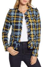 Women's Halogen Plaid Tweed Jacket - Blue