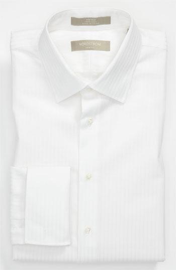 Nordstrom Trim Fit Non Iron Dress Shirt White 17 5   34 35