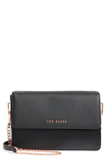 Ted Baker London Heatha Faux Leather Crossbody Bag - Black
