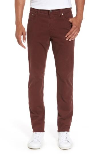 Men's Ag Tellis Sud Modern Slim Stretch Twill Pants X 34 - Brown