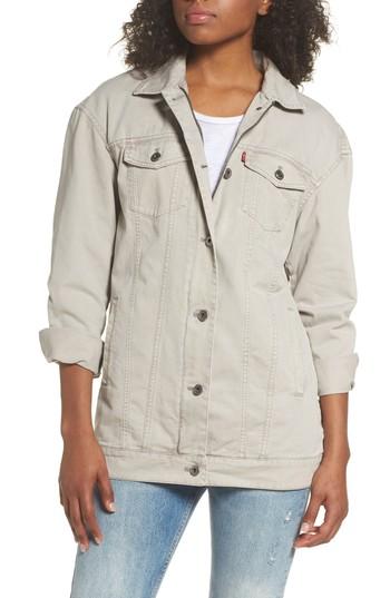 Women's Levi's Oversize Cotton Canvas Trucker Jacket - Grey