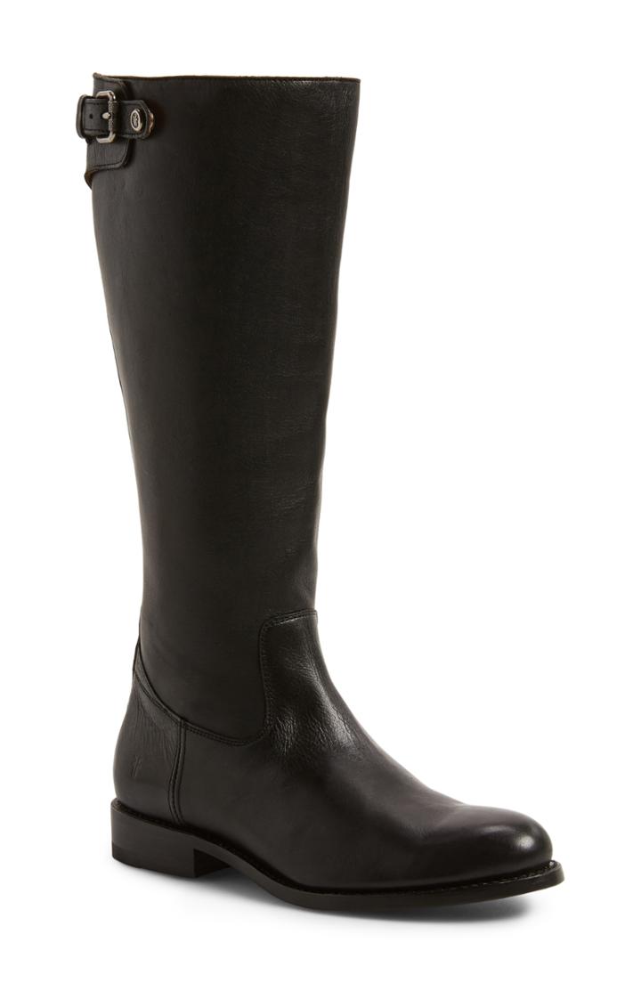 Women's Frye Jayden Buckle Back Zip Boot Ext Calf M - Black