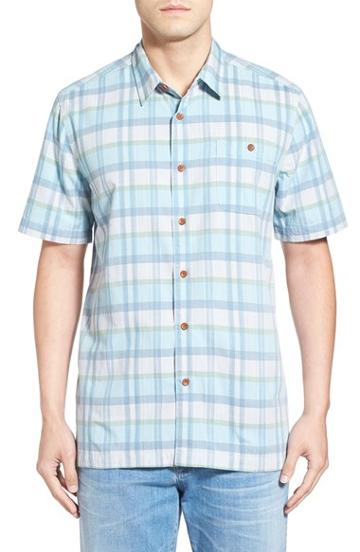 Men's Quiksilver Waterman Collection 'idle Time' Fit Plaid Camp Shirt