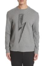 Men's Neil Barrett Stitch Thunderbolt Sweatshirt - Grey