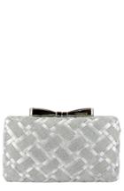 Menbur Woven Box Clutch With Bow Clasp -