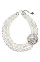 Women's Ben-amun Triple Imitation Pearl Strand Collar Necklace