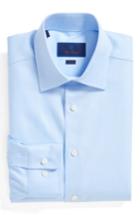 Men's David Donahue Trim Fit Dress Shirt .5 - 32/33 - Blue