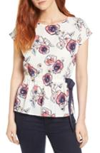 Petite Women's Pleione Gathered Waist Side Tie Top, Size P - Blue