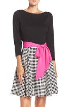 Women's Eliza J Mixed Media Fit & Flare Dress