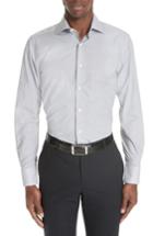 Men's Canali Regular Fit Check Dress Shirt .5 - Black