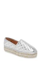 Women's Jslides Renata Quilted Slip-on Platform Flat M - Metallic