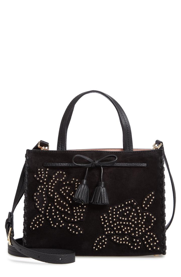 Kate Spade New York Hayes Street - Rose Studs Suede & Leather Satchel -