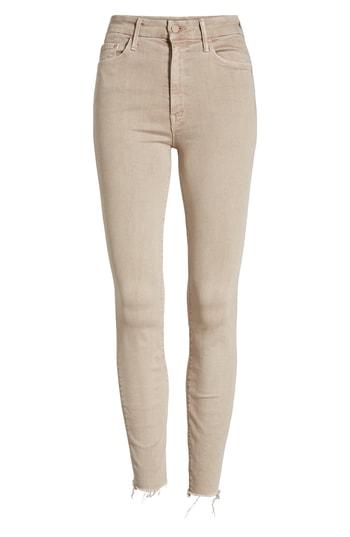Women's Mother The Looker Frayed Ankle Skinny Jeans - Beige