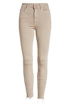 Women's Mother The Looker Frayed Ankle Skinny Jeans - Beige