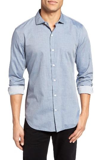 Men's Bonobos Slim Fit Chambray Sport Shirt, Size - Blue