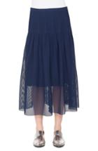 Women's Akris Punto 3d Lace Midi Skirt - Blue
