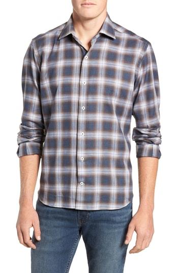 Men's Culturata Tailored Fit Plaid Sport Shirt - Brown