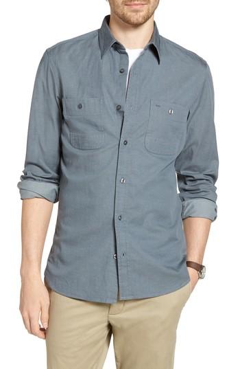 Men's 1901 Workwear Trim Fit Stretch Denim Sport Shirt - Grey