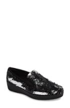 Women's Fitflop(tm) Superskate Sequin Slip-on Sneaker M - Black