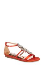 Women's Badgley Mischka Barstow Embellished Strappy Sandal .5 M - Red