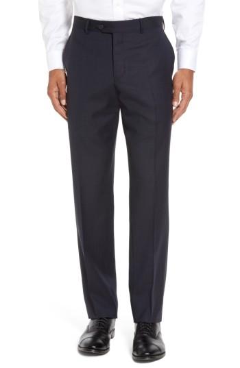 Men's Nordstrom Flat Front Check Wool Trousers