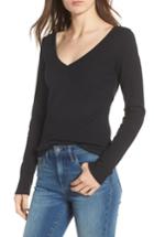 Women's Bp. Ribbed V-neck Tee, Size - Black