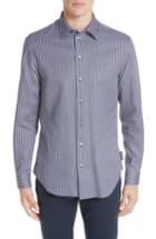 Men's Emporio Armani Regular Fit Solid Dress Shirt, Size - Blue