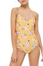 Women's Topshop Posie One-piece Swimsuit Us (fits Like 0-2) - Orange