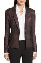 Women's Tracy Reese Metallic Shawl Blazer - Burgundy