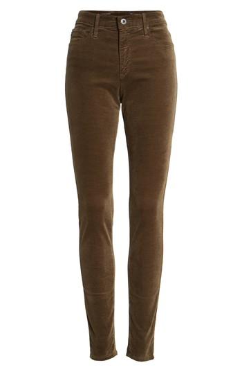 Women's Ag The Farrah High Waist Velvet Jeans - Green