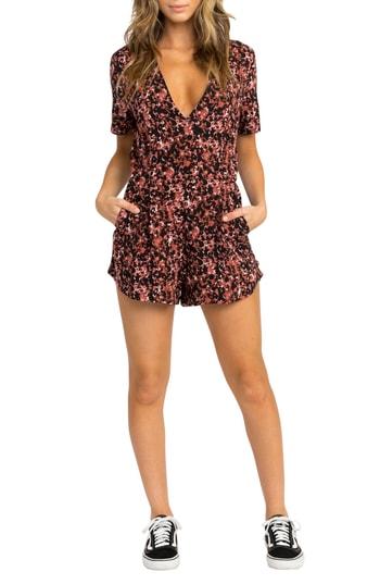 Women's Rvca Roe Romper - Red
